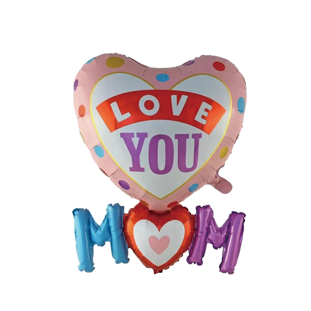 Foil Love You Mom Heart Balloon, 34"