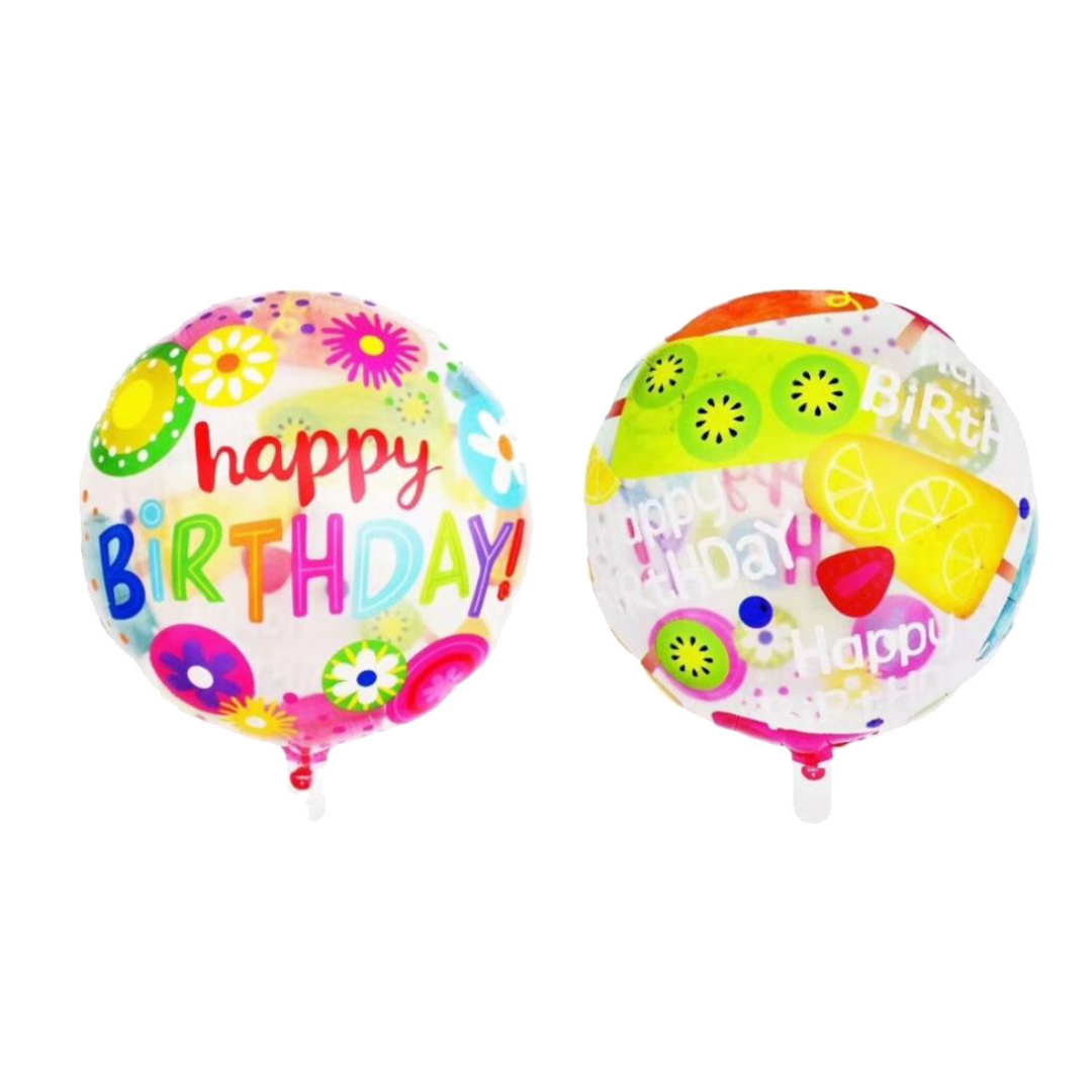 Foil Happy Birthday Flowers Balloon, 18"