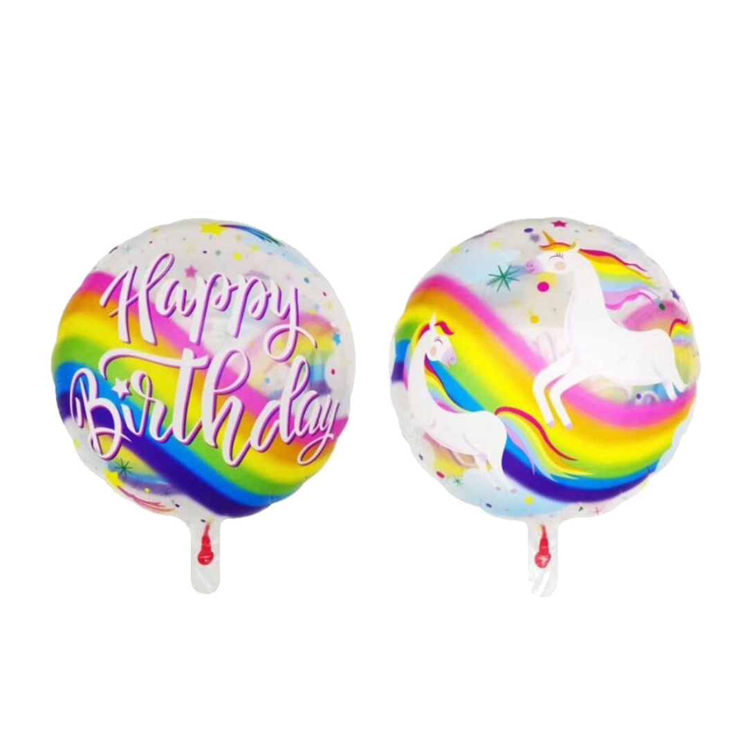 Foil Happy Birthday Rainbow Unicorn Balloon, 18"