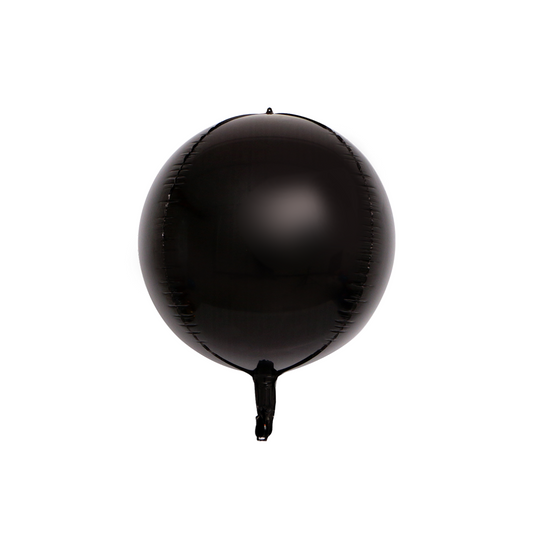 Foil Black 4D Round Balloon, 22"