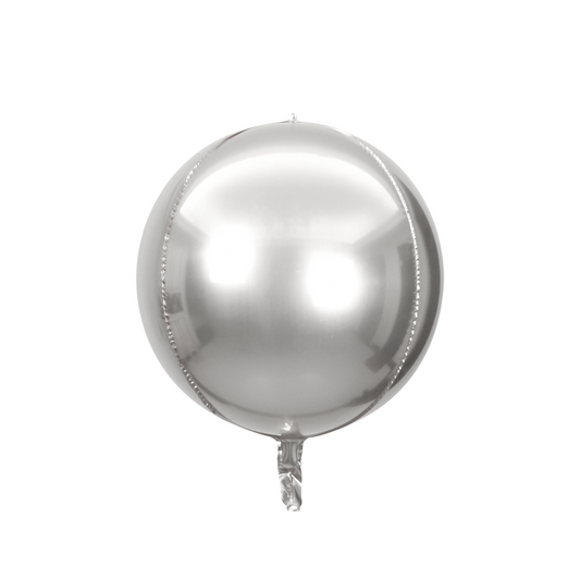 Foil Silver 4D Round Balloon, 22"
