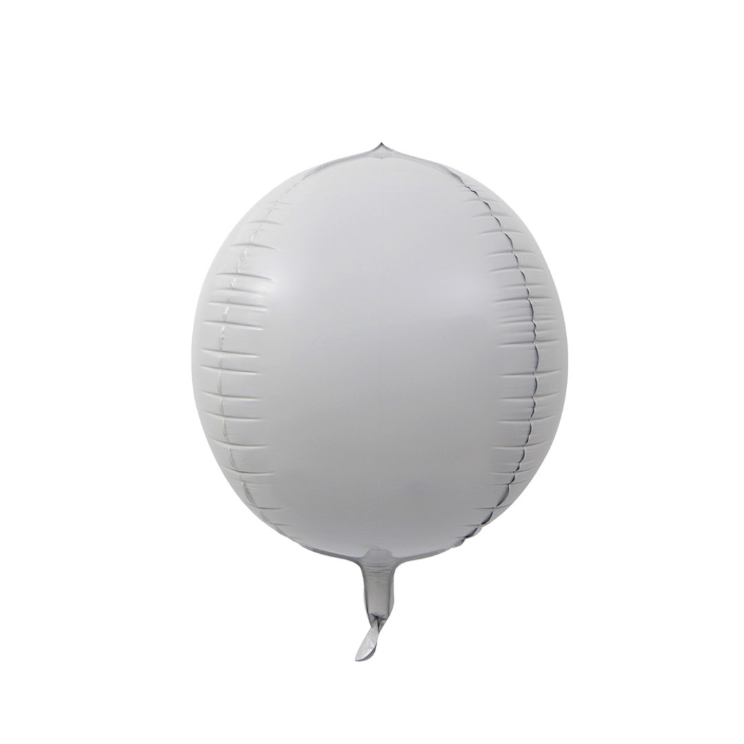 Foil White 4D Round Balloon, 22"