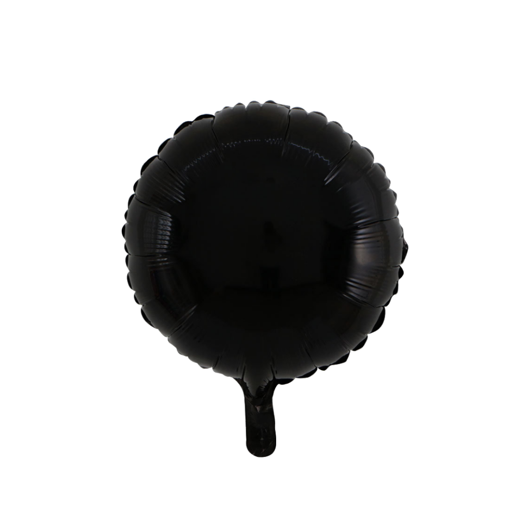 Foil Black Round Balloon, 18"