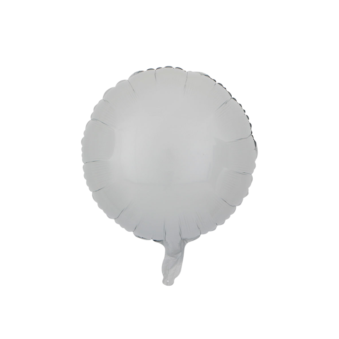 Foil White Round Balloon, 18"