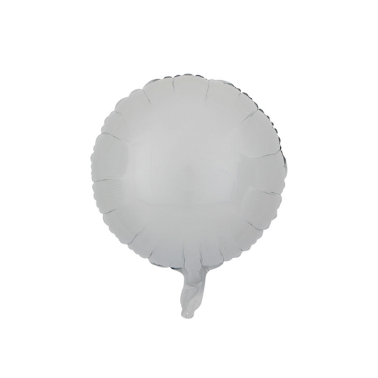 Foil White Round Balloon, 18"