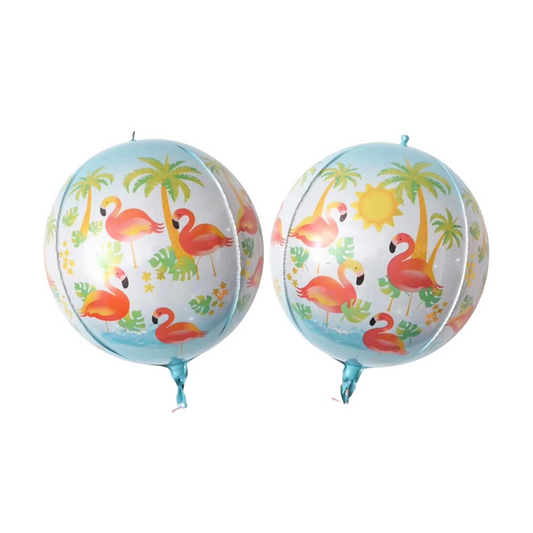 Foil 4D Tropical Flamingos Balloon, 22"