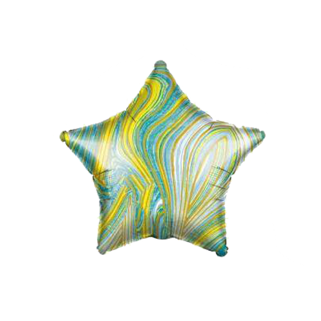 Foil Green Marble Star Balloon, 18"