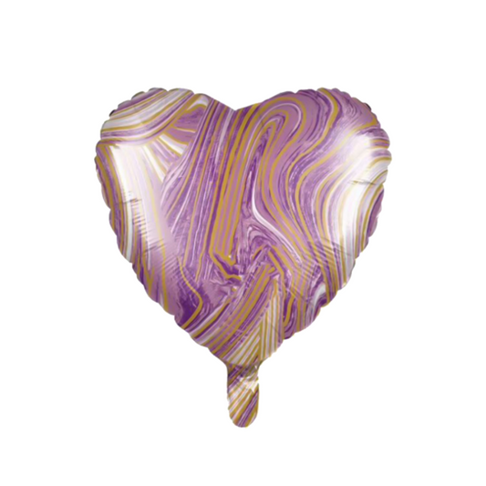 Coeur en marbre violet 18"