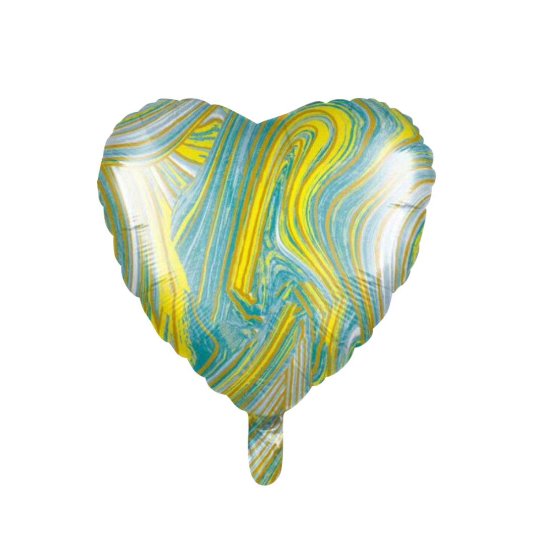 Foil Green Marble Heart Balloon, 18"