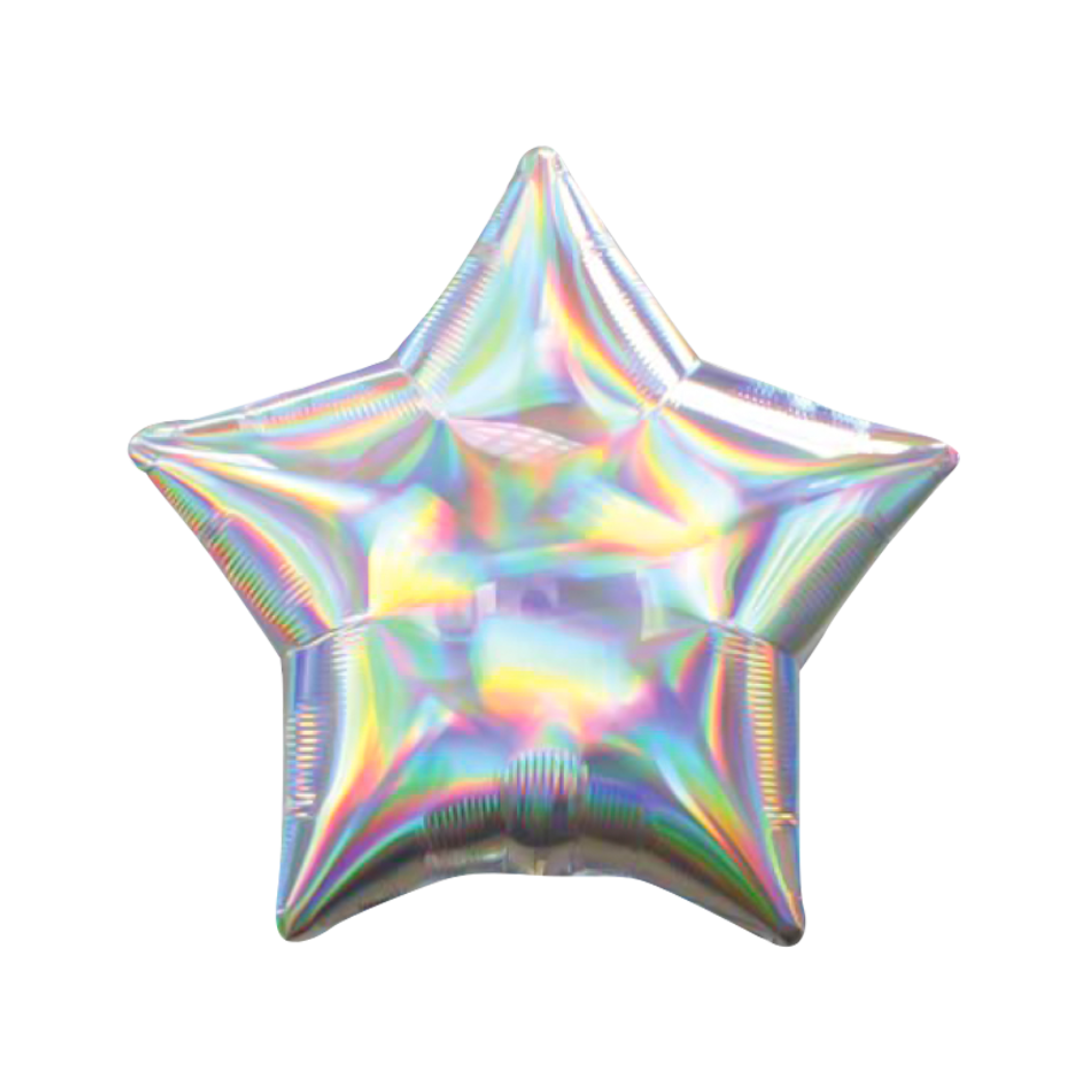 Foil Silver Iridescent Star Balloon, 18"