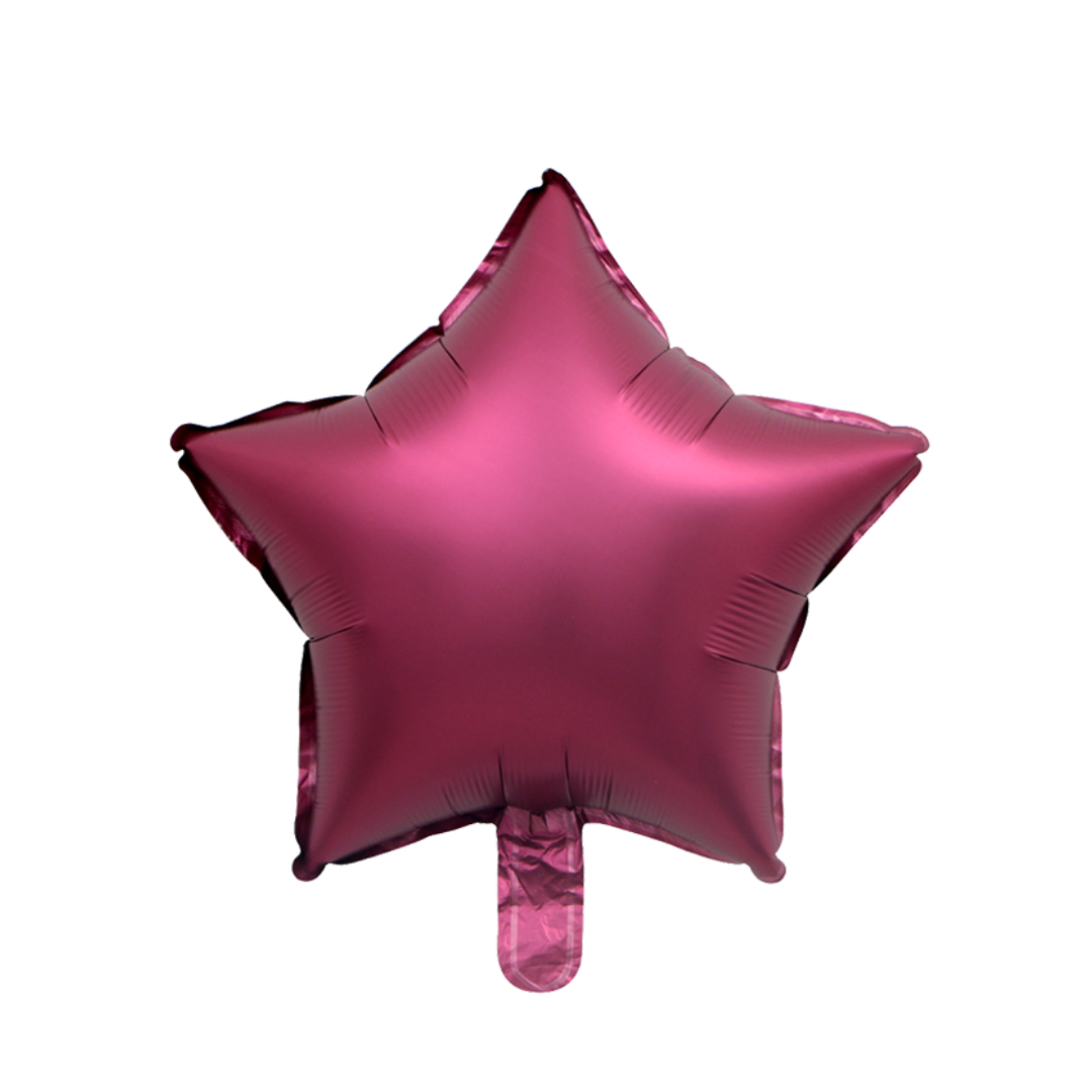 Foil Wine Red Chrome Star Balloon, 18"
