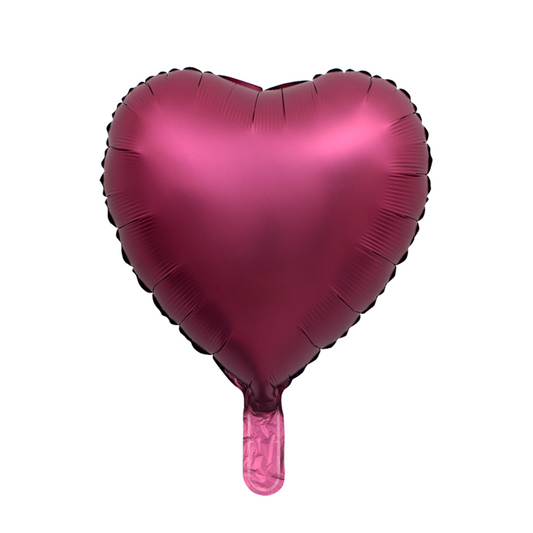 Foil Wine Red Chrome Heart Balloon, 18"