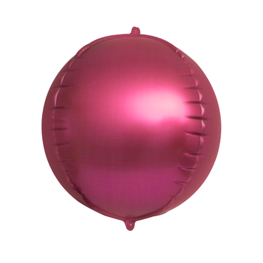 Foil Chrome Wine Red 4D Round Balloon, 22"