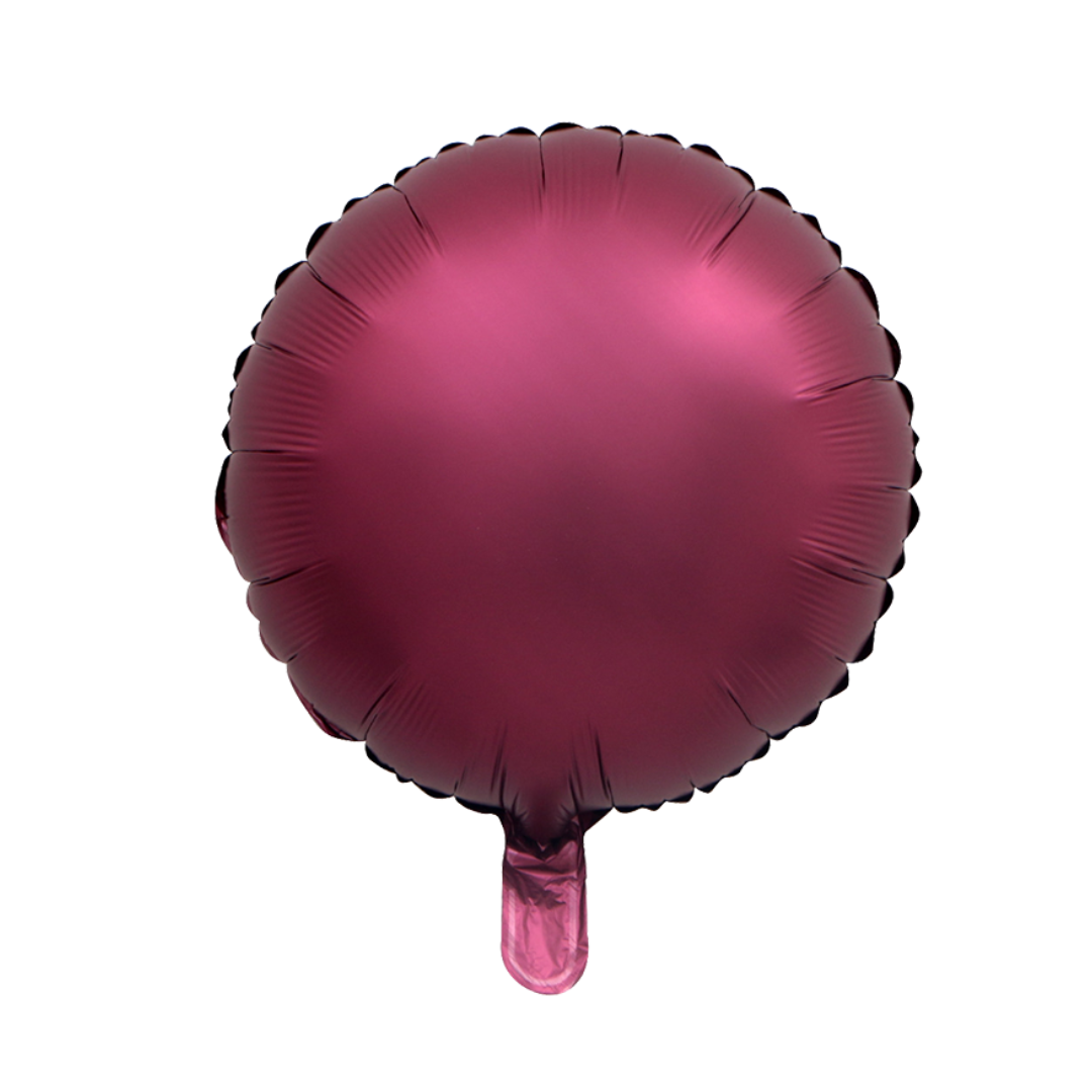 Foil Wine Red Chrome Round Balloon, 18"