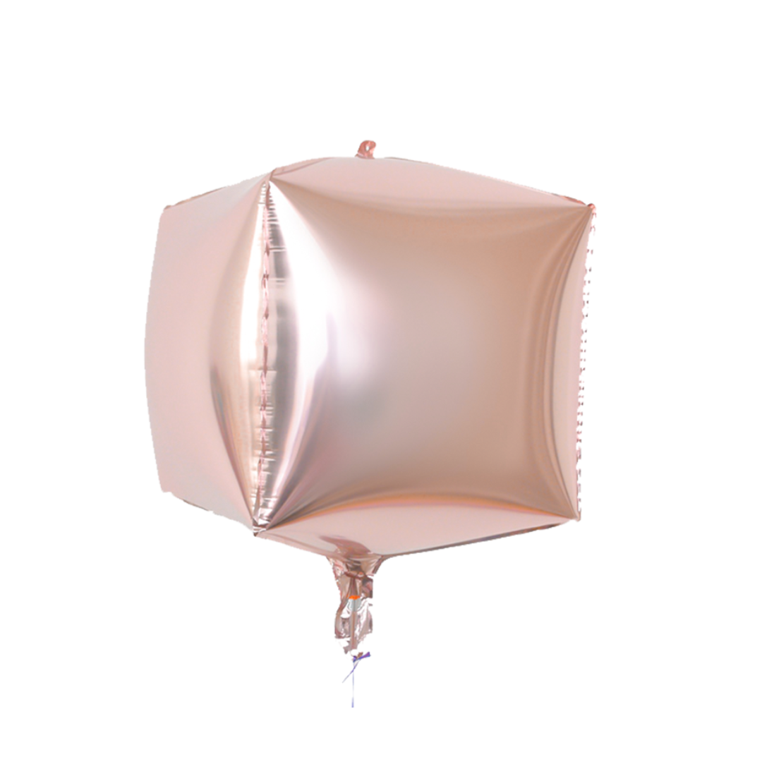 Foil Rose Gold Cube Balloon, 22"