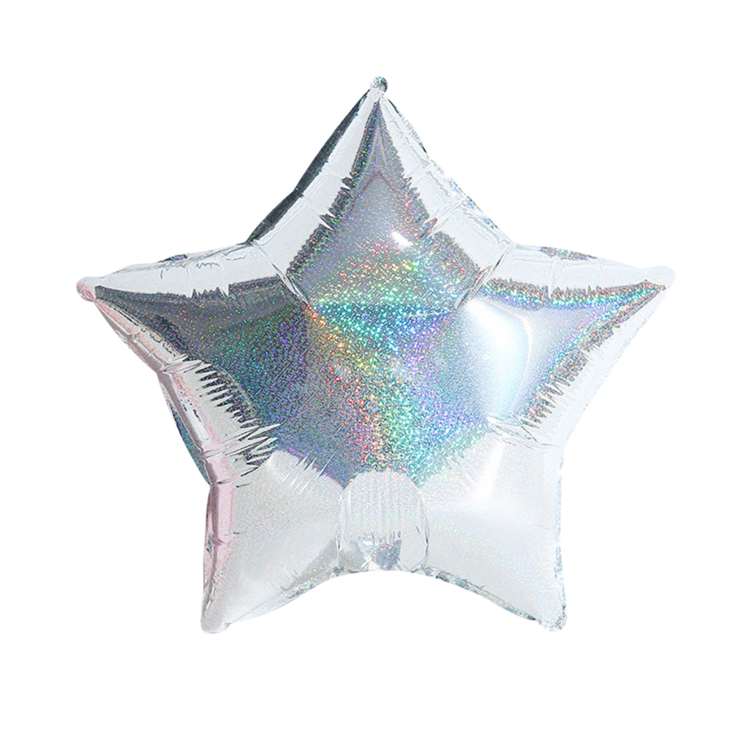 Foil Silver Laser Star Balloon, 18"