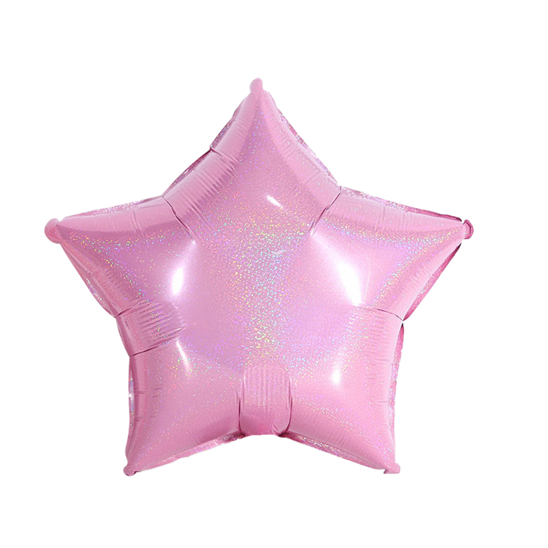 Foil Pink Laser Star Balloon, 18"