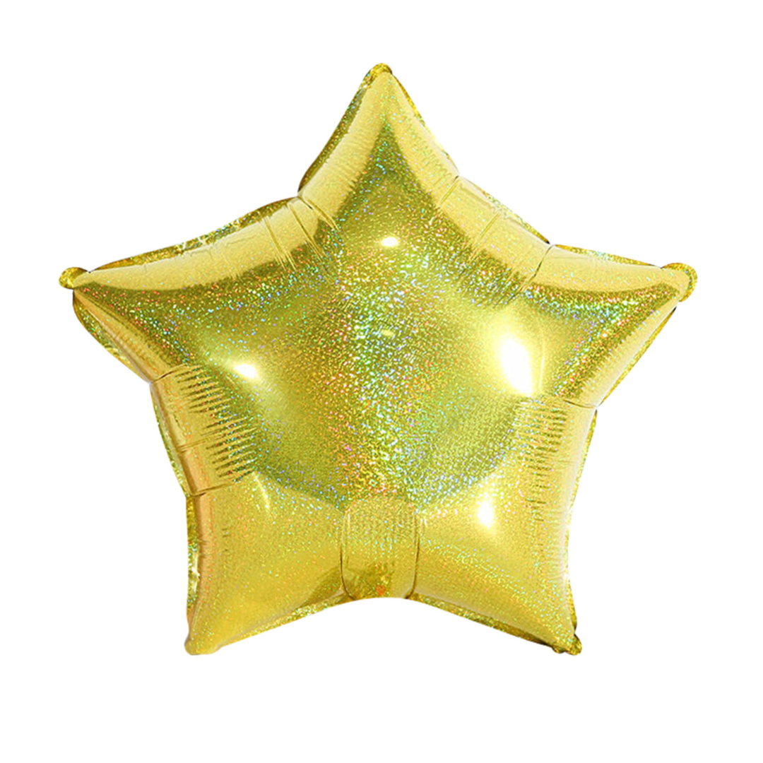 Foil Gold Laser Star Balloon, 18"