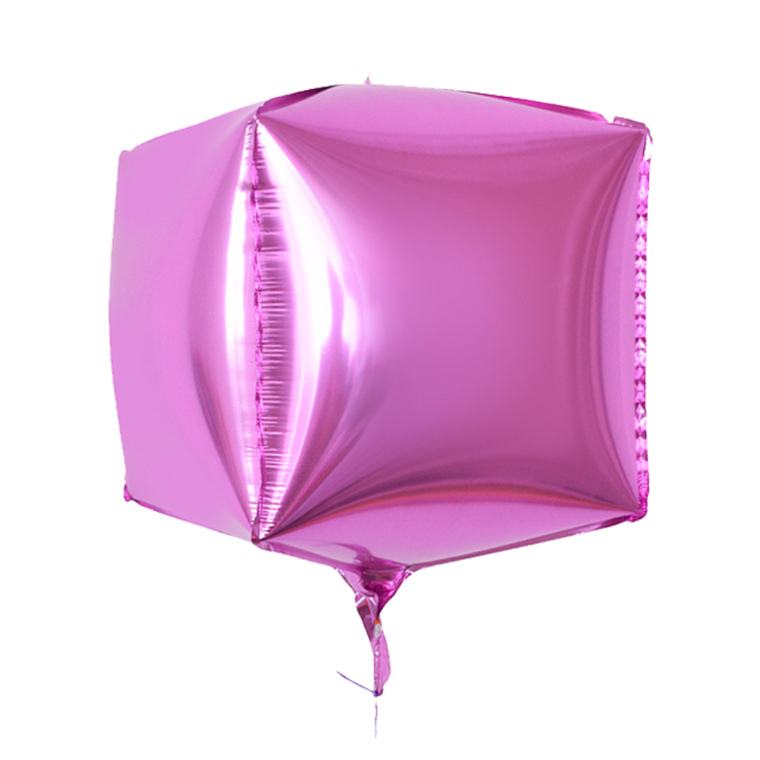 Foil Fushcia Cube Balloon, 22"