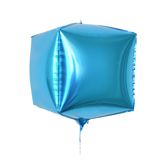 Foil Blue Cube Balloon, 22"