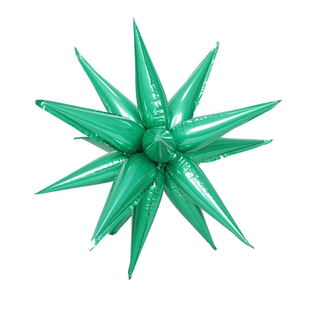 Foil Green Star-Burst Balloon, 26"