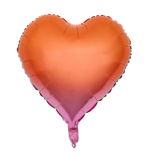 Foil Orange-Pink Rainbow Heart Balloon, 18"