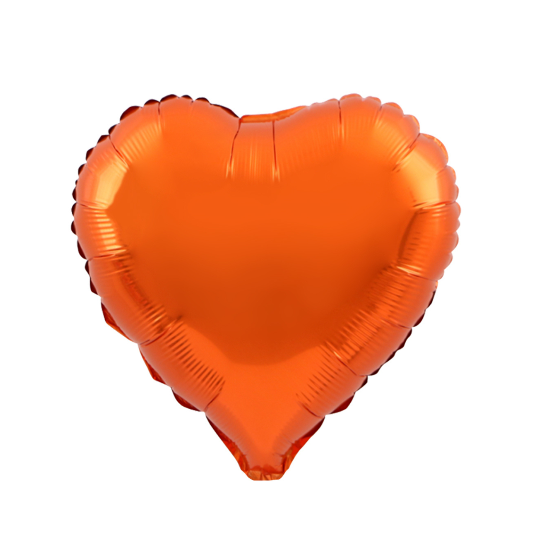 Foil Orange Heart Balloon, 18"