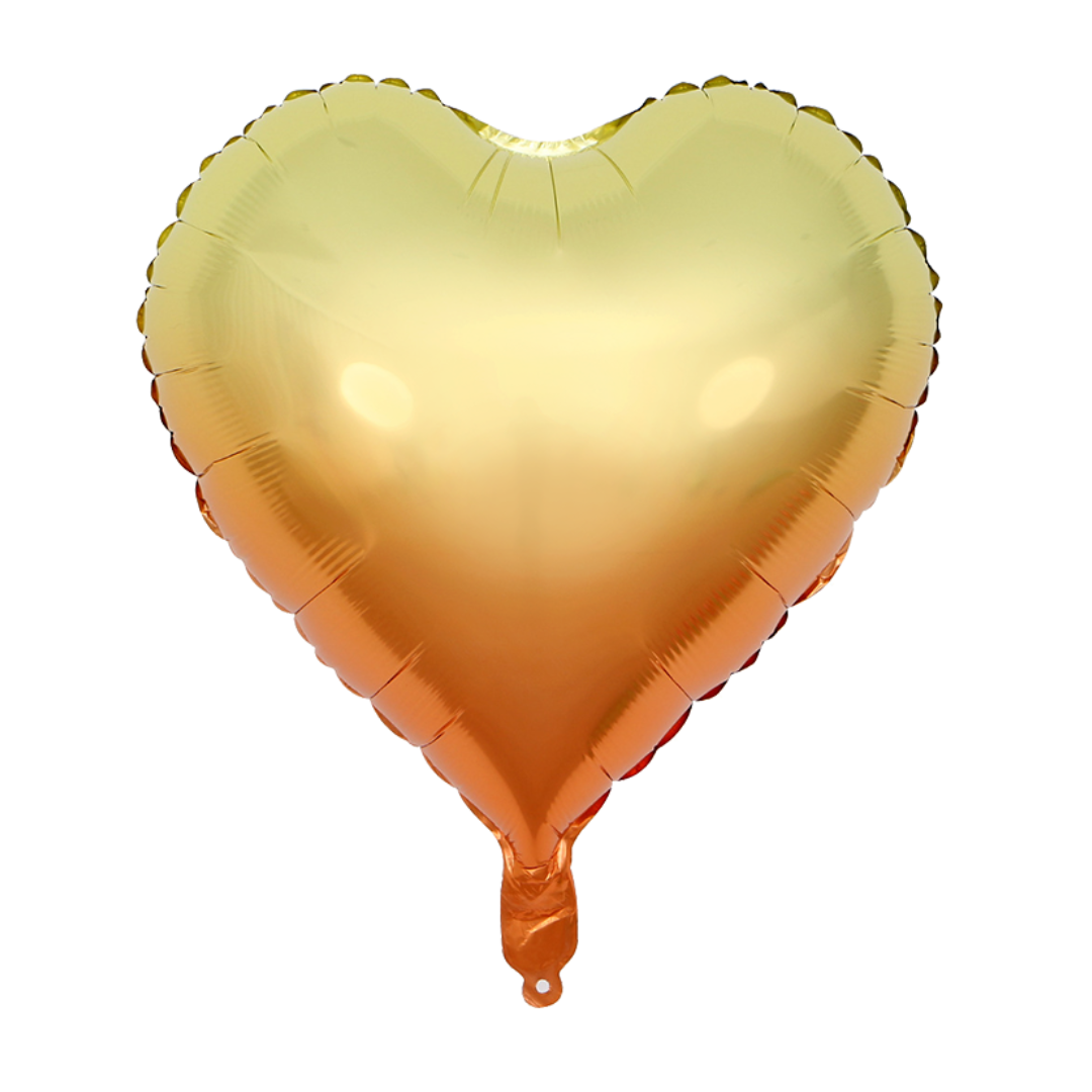 Foil Yellow-Orange Rainbow Heart Balloon, 18"