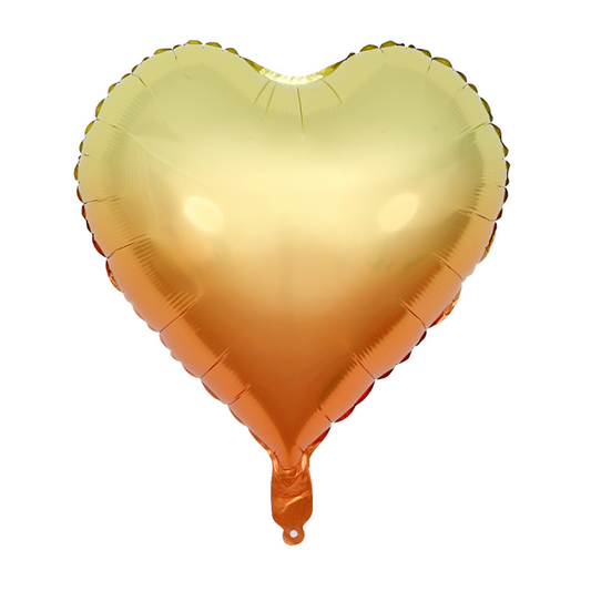 Foil Yellow-Orange Rainbow Heart Balloon, 18"