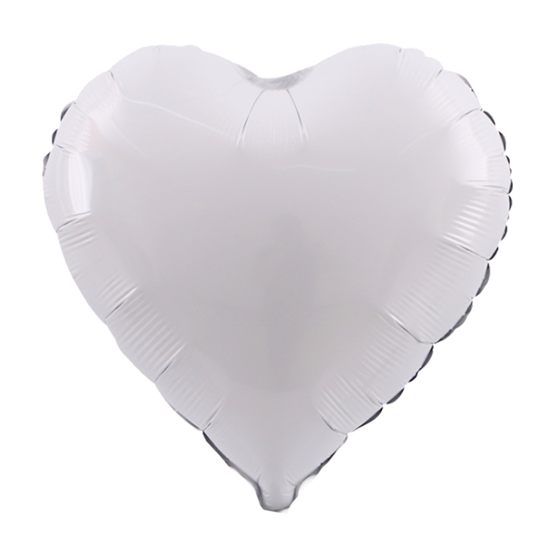 Foil White Heart Balloon, 18"