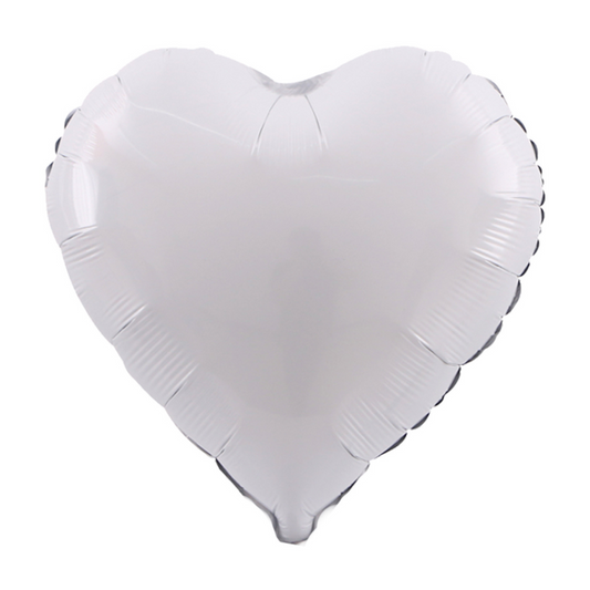 Foil White Heart Balloon, 18"