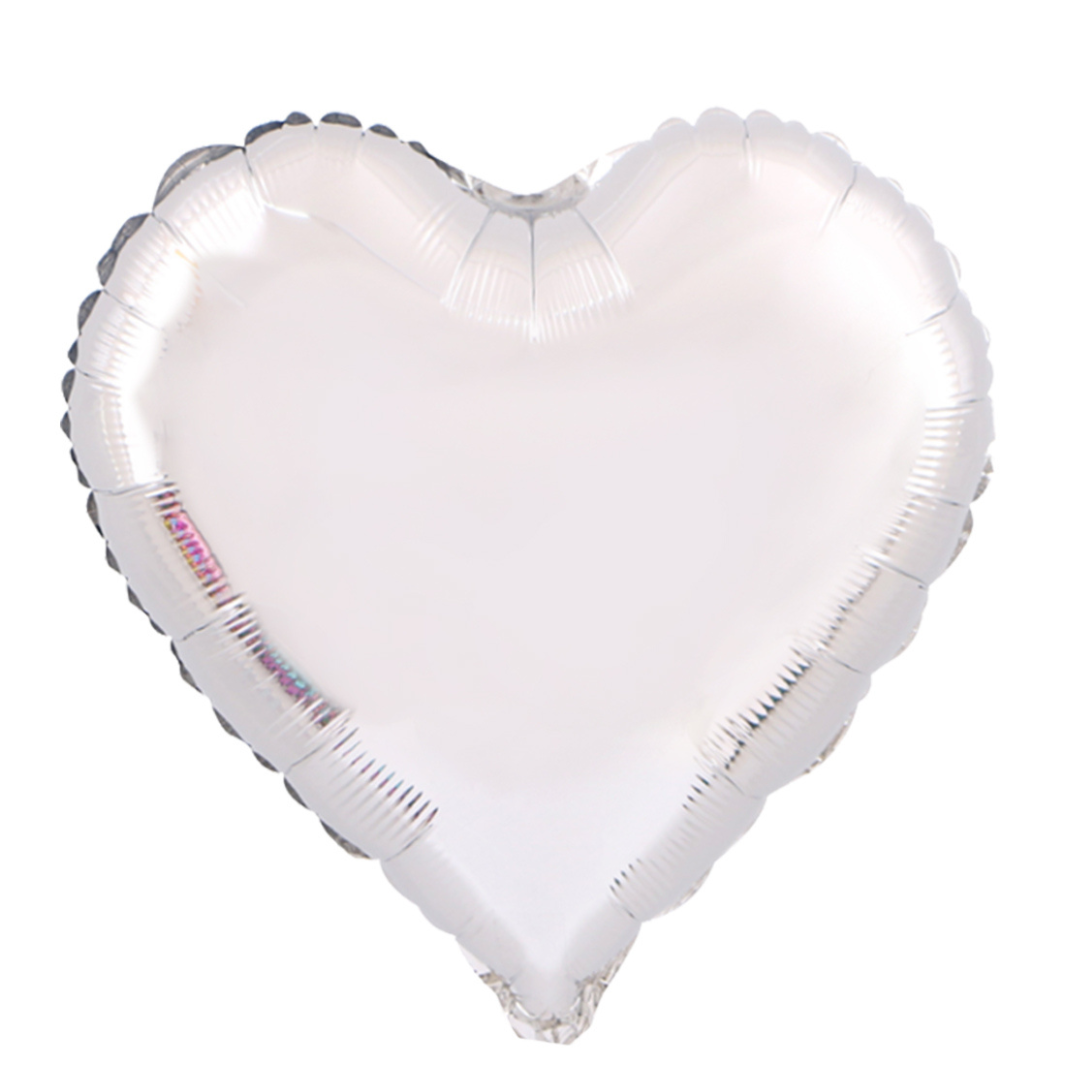 Foil Silver Heart Balloon, 18"