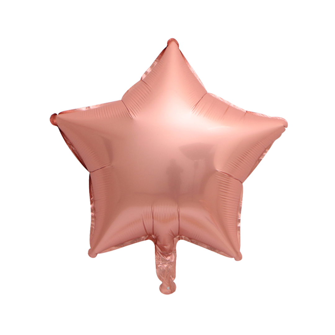 Foil Rose Gold Chrome Star Balloon, 18"