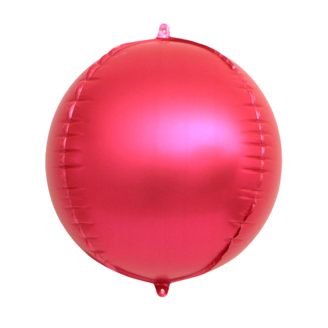 Foil Chrome Red 4D Round Balloon, 22"
