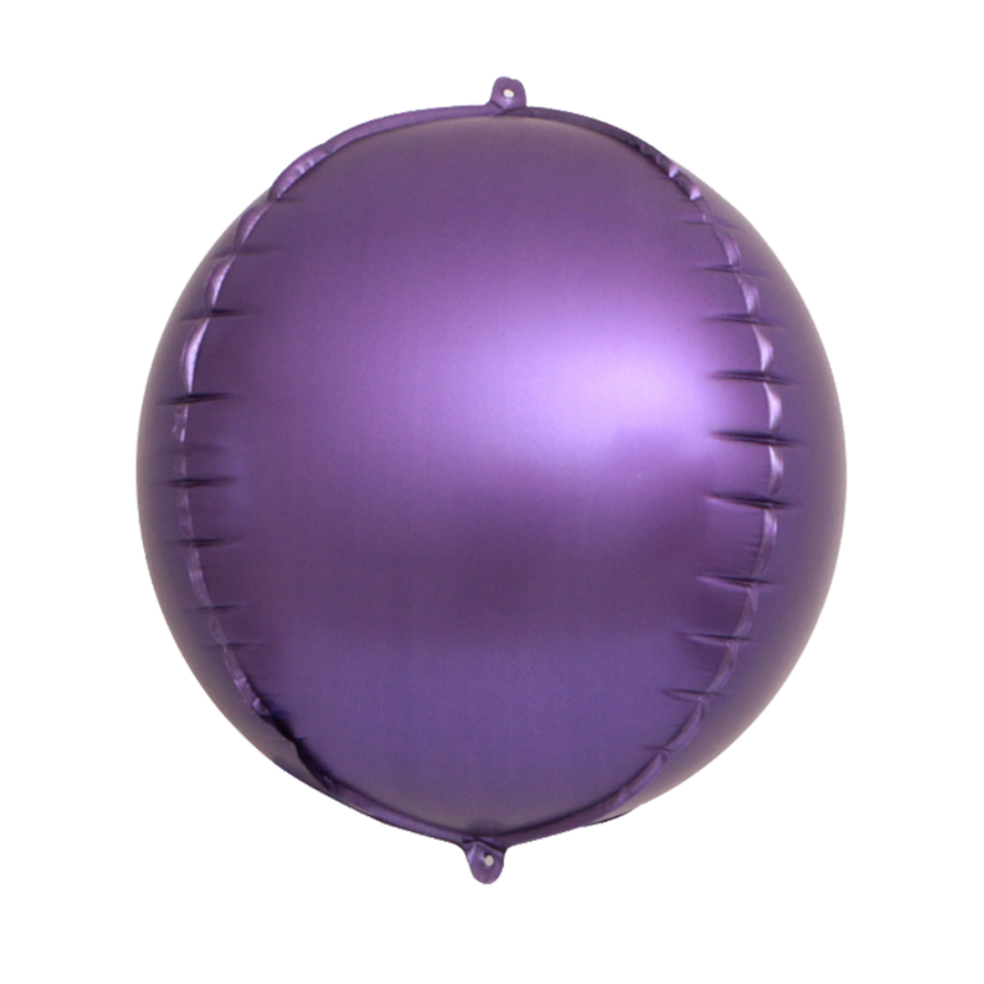 Foil Chrome Purple 4D Round Balloon, 22"