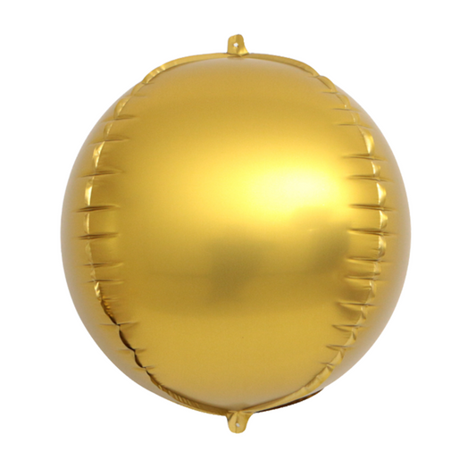 Foil Chrome Gold 4D Round Balloon, 22"