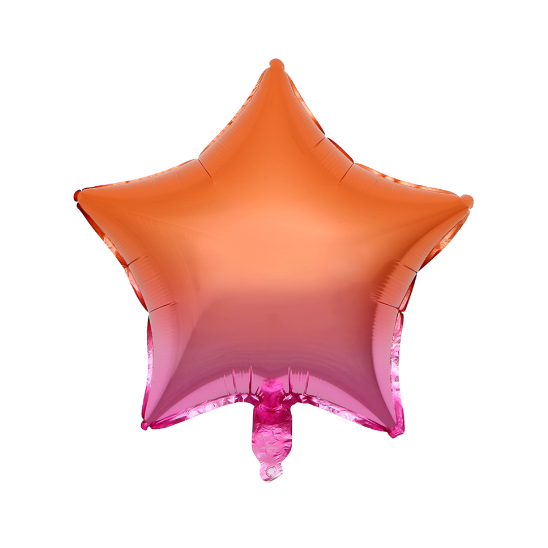 Foil Orange-Pink Rainbow Star Balloon, 18"