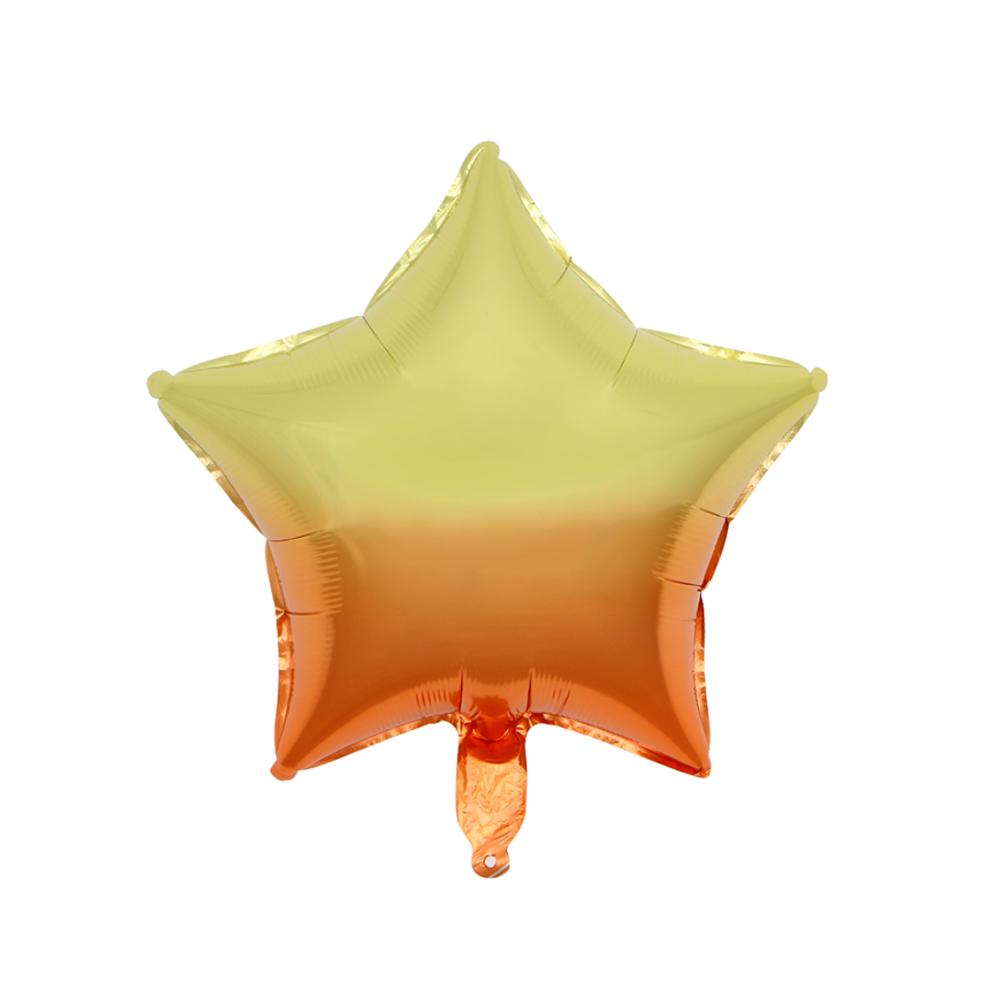 Foil Yellow-Orange Rainbow Star Balloon, 18"
