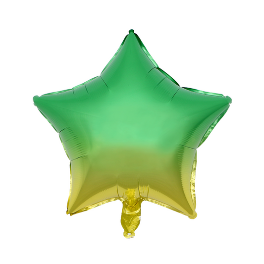 Foil Green-Yellow Rainbow Star Balloon, 18"