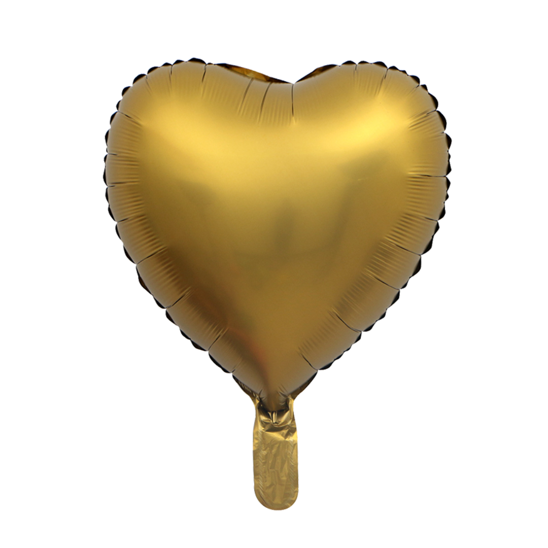 Foil Gold Chrome Heart Balloon, 18"