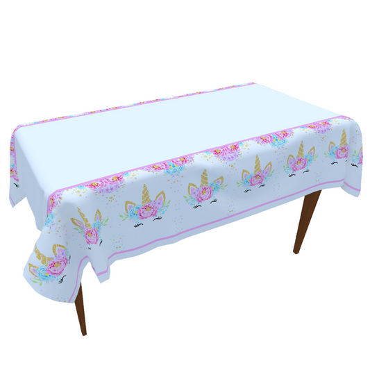 Unicorn Pink and White Table Cover