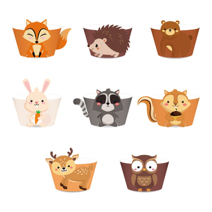 Woodland Animals Cupcake Wrappers, 24-pc