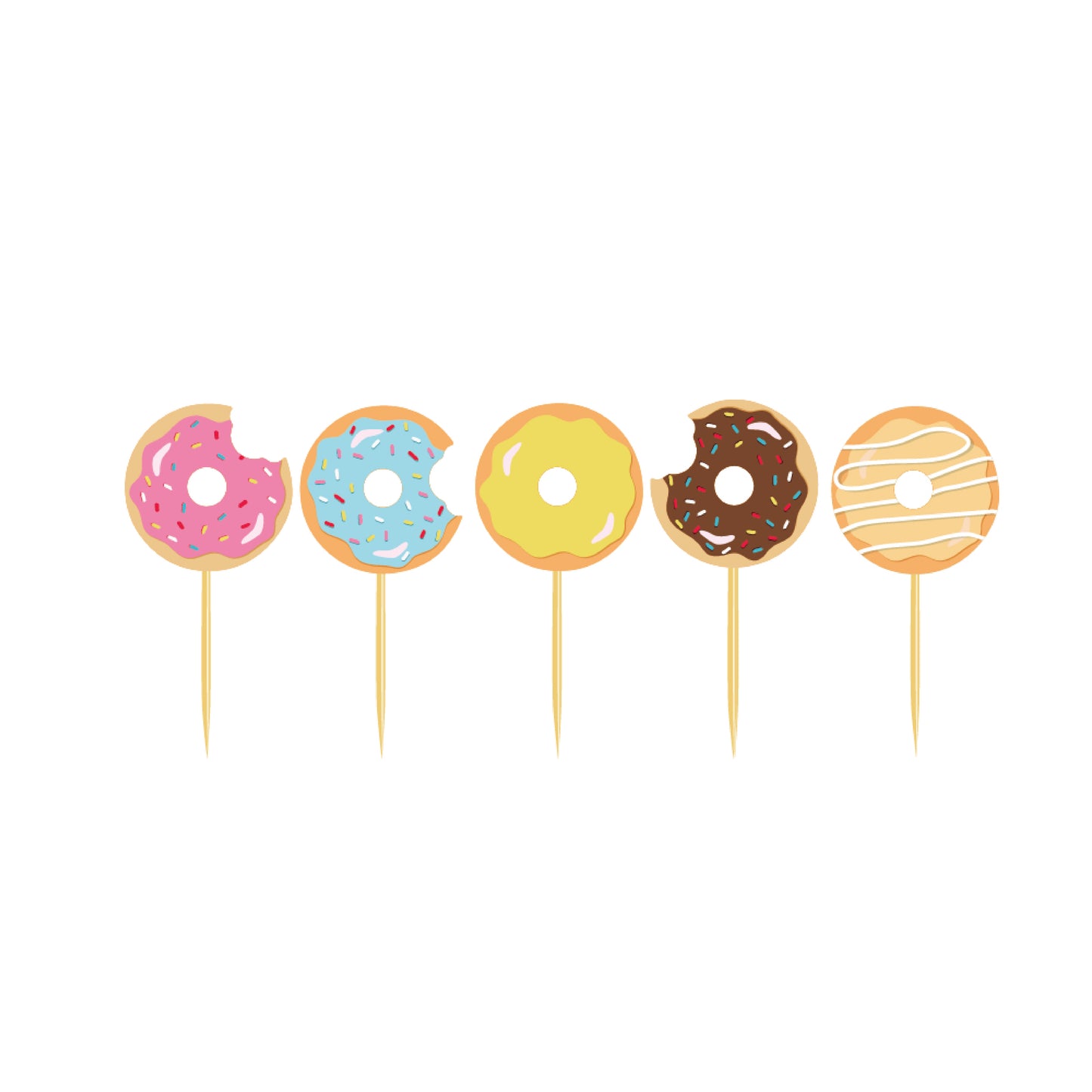 Emballages et décorations pour cupcakes Donut Happy Birthday, 20 pces