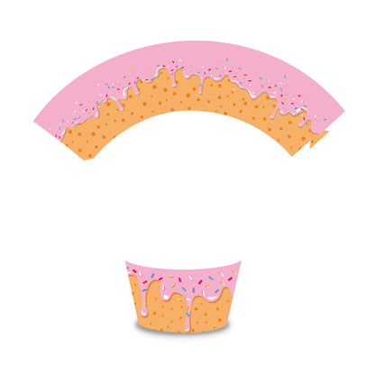 Donut Happy Birthday Cupcake Wrappers and Toppers, 20-pc