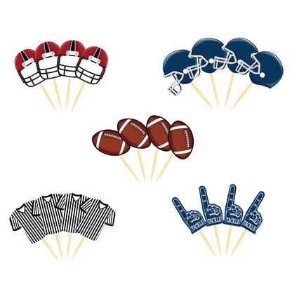 American Football Cupcake Toppers, 20-pc