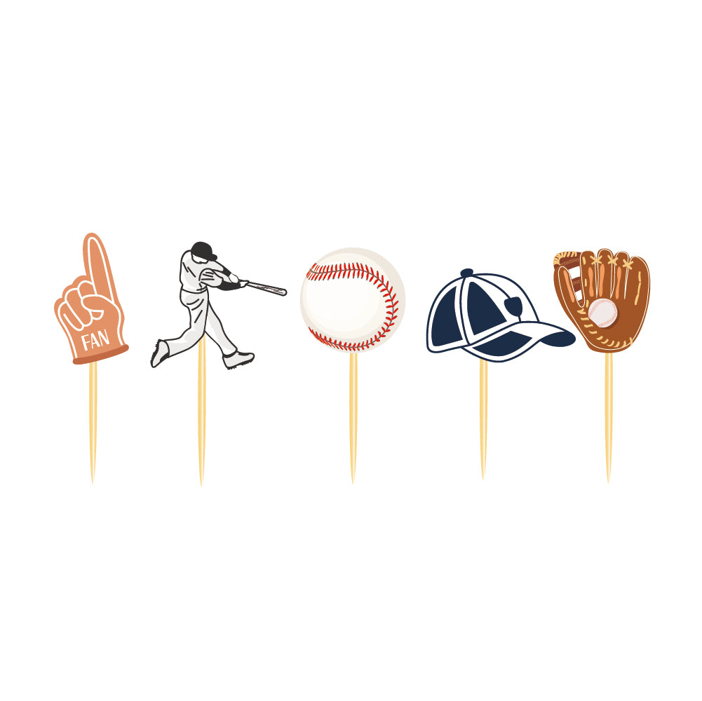 Baseball Cupcake Toppers, 20-pc