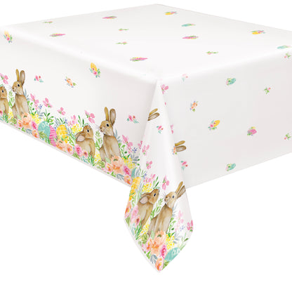 Watercolor Pastel Easter Rectangular Plastic Table Cover, 54" x 84"
