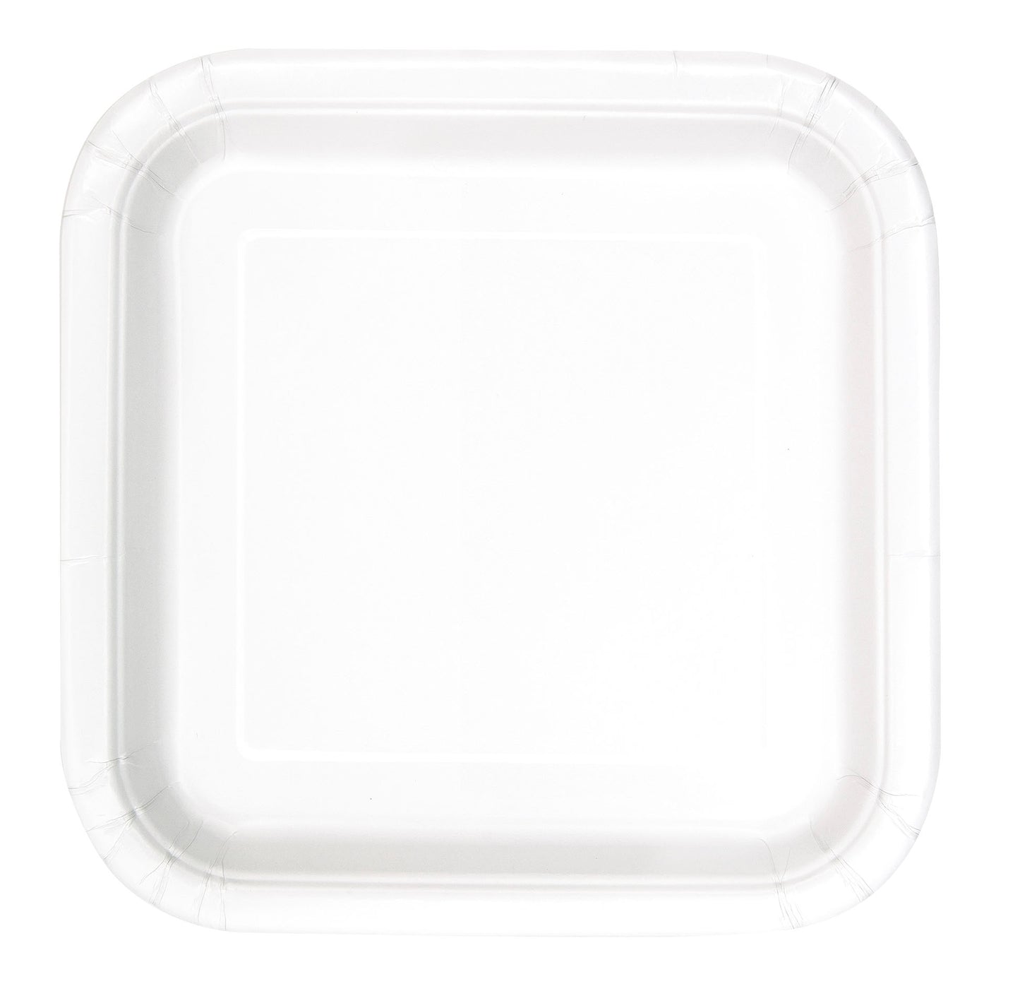White Solid Square 9" Dinner Plates, 14-pc