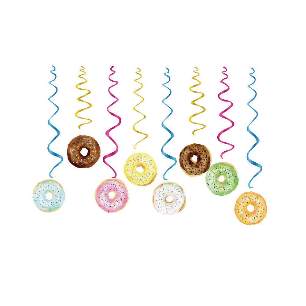Donut Happy Birthday  Hanging Swirls, 15-pc