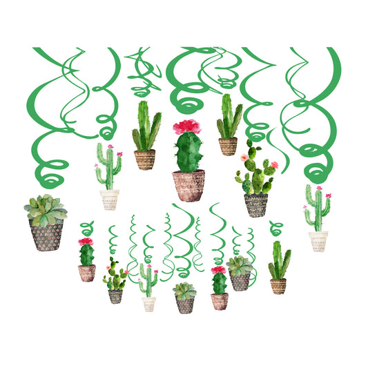 Cactus Hanging Swirls, 15-pc